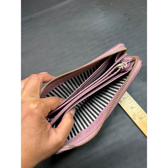 KATE SPADE Pebbled Leather Zip Around Wallet In Lilac Purple With Tassel Gold Ha - Picture 10 of 10